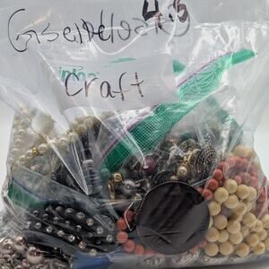 Jewelry Lot Giselle Repurpose Bag Over 4 Pounds Beads & Possible Wearable Pieces